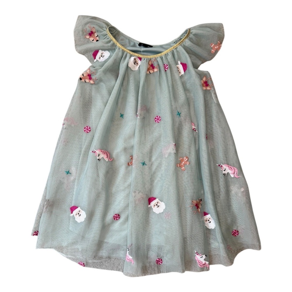 Zunie Girls Christmas Holiday Santa‎ Unicorn Tulle Dress Nordstrom Size 6